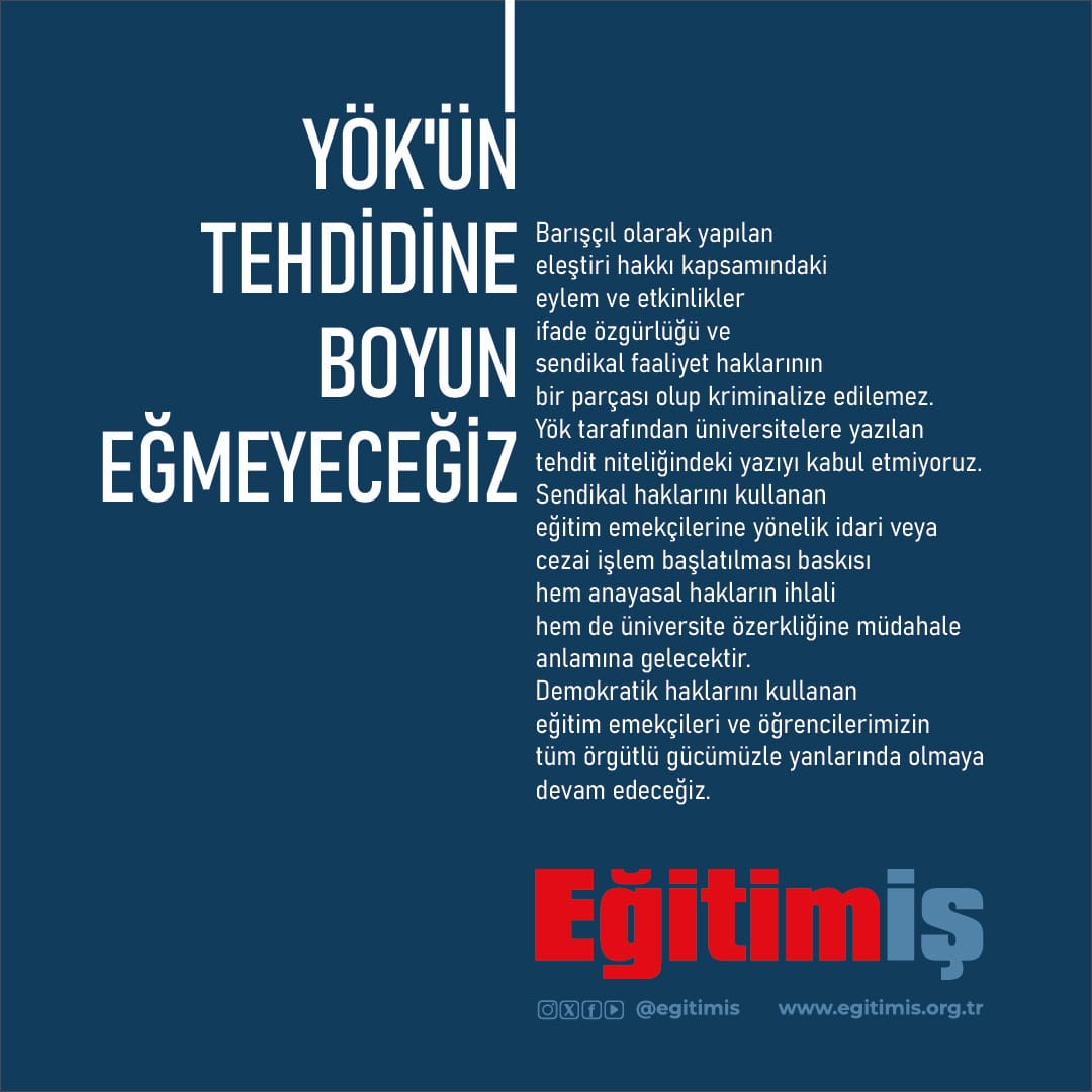 Yök`ün Tehdidine Boyun Eğmeyeceğiz